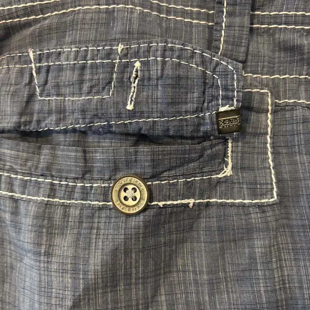 Buckle Black Thick Stitch Athletic Cargo Shorts Men’s Size 38 Blue Cotton